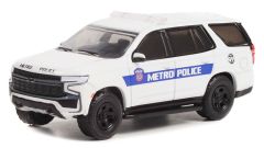 GREEN43000-F - Voiture sous blister de la série HOT PURSUIT - CHEVROLET Tahoe Police Porsuit de 2021 Houston métro police