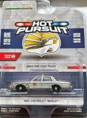 GREEN43030-A-GRIS - Voiture sous blister de la série HOT PURSUIT - CHEVROLET Impala 1983 Police de Maryland couleur grise