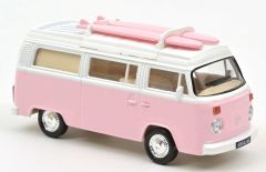 NOREV430401F - Véhicule avec planche de surf couleur rose – VW T2 combi