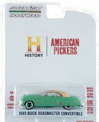 GREEN44970-DVERT - Voiture avec jantes vertes sous blister de la serie TV American Pickers 2010 - BUICK Roadmaster converticle 1949