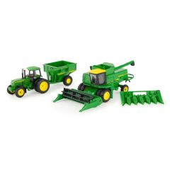 ERT45821 - Tracteur et batteuse – JOHN DEERE 4555 avec remorque à grains 500 et JOHN DEERE 7720