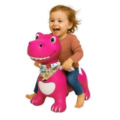 JAM466008 - Dino avec ailes HoppyDoo de couleur rose rebondissant avec pompe