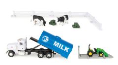 ERT47496 - Set de 18 pièces JOHN DEERE avec accessoires – PETERBILT plateau et citerne avec tracteur