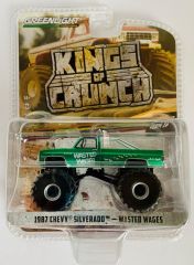 GREEN49100-DVERT - Voiture Verte sous blister de la série KING OF CRUNCH - CHEVY Silverado 1987 WASTED WAGES