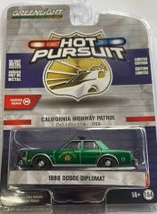 GREEN42970-CVERT - Véhicule sous blister - DODGE Diplomat Verte 1988 Patrouille de Califonie HOT PURSUIT séries 39