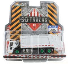GREEN45130BVERT - Camion poubelle jantes verte sous blister S.D TRUCK – MACK LR 6x4 de 2020