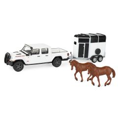 ERT47366 - Voiture avec remorque pour chevaux – JEEP Gladiator rubicon avec 2 Chevaux