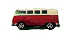WEL52020K-ROUGE - Van en porte clés de 1963 couleur rouge et blanc - VW T1 Bus