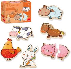 6 puzzles sur les animaux de la ferme – 2 pièces