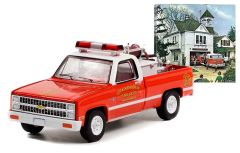 GREEN54060-E - Véhicule sous blister de la série NORMAN ROCKWELL - CHEVROLET K20 Scottsdale de 1981 avec équipement incendie