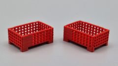 MSM5471/06 - Accessoire de chantier couleur rouge -  2 Caisses ajourées mi-hauteur