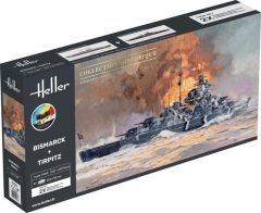 HEL55078 - Maquette à assembler avec peinture - Collection Historique - Coffret double BISMARCK et TIRPITZ