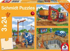 Puzzle sur le chantier avec poster – 3x24 pièces