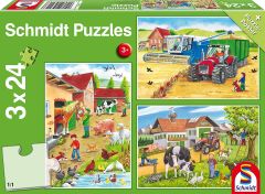 SCM56216 - Puzzle A la ferme avec poster – 3x24 pièces