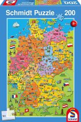 Puzzle Carte de l'Allemagne Illustrée  - 200 pièces