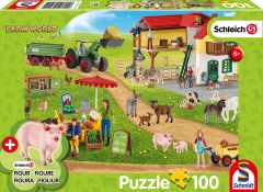 Puzzle Ferme et magasin avec figurine SCHLEICH – 100 pièces
