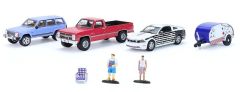GREEN58058 - 3 Voitures avec accessoire et figurines - Diorama du Barbecue d'été du 4 Juillet
