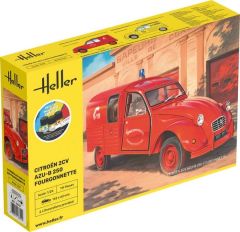 HEL58701 - Maquette avec peinture à assembler - Set de démarrage CITROEN 2CV AZU 250 fourgonette