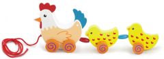 Jouet en bois - Poule et poussin à  tirer