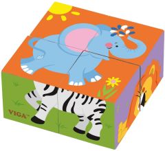 VIG50836 - jouet en bois - 6 puzzles cube