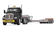 FIGE50-3391 - Camion KENWORTH T880 avec porte engin 3 essieux gris