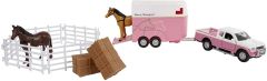 KID520205 - Voiture avec van,  chevaux et accessoires