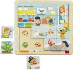 GOA53046 - Puzzle Chez le vétérinaire – 16 Pièces en bois