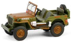 GREEN61050-A - Véhicule sous blister de la série BATTALION 64 - JEEP Willys MB 1942 1er brigade de chars canadiens