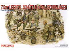 DRA6147 - Maquette à assembler et à peindre - 7.5cm protection légère 40 avec parachutiste