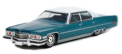 GREEN63010-F - Voiture sous blister de la série CALIFORNIA LOWRIDERS – CADILLAC Sedan Deville 1973