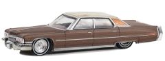 GREEN63050-E - Voiture sous blister de la série CALIFORNIA LOWRIDERS - Cadillac Sedan deville 1973 couleur marron