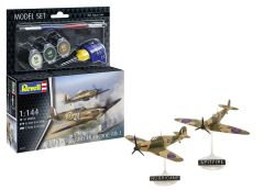 REV63771 - Maquette avec peinture à assembler - SUPERMARINE Spitfire Mk.Ia & HURRICANE MK.I