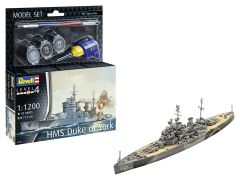 REV65182 - Maquette avec peinture à assembler – MODEL SET - Battleship HMS Duke of York