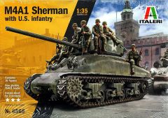 ITA6568 - Maquette à assembler et à peindre - M4A1 SHERMAN avec infanterie américaine