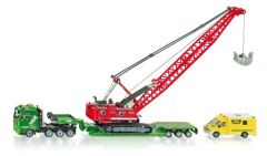 SIK1834 - MAN 6x4 With 3 axles heavy equipment carrier, LIEBHERR crane and panels