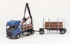 EMEK70674 - Camion transport de bois - SCANIA S730 6x4 porteur couleur bleu