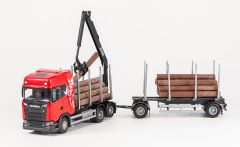 EMEK70675 - Camion transport de bois - SCANIA S730 6x4 porteur couleur rouge