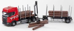 EMEK70775 - Camion porteur transport de bois - SCANIA 770 6x4 couleur rouge