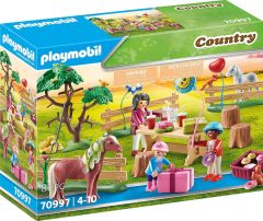 PLAY70997 - Jeu de construction PLAYMOBIL – Décoration de fête avec poneys