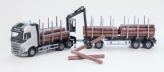 EMEK71301 - Camion transport de bois avec grue de chargement - VOLVO FH16 6x4 porteur couleur gris