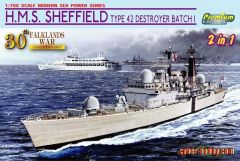 DRA7133 - Maquette à assembler et à peindre - HMS Sheffield Type 42 2en1