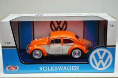 MMX79558OR - Voiture de couleur orange et beige – VW Beetle avec porte bagage