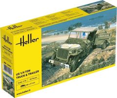 HEL79997 - Maquette à assembler et à peindre - US 1/4 Ton avec remorque