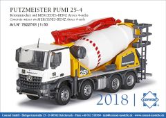 CON78227/01 - Camion 8x4 MERCEDES Arocs toupie PUTZMEISTER équipé du bras pompe