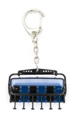 Porte-clés noir et bleu avec capot de couleur bleu - télésiège à 6 places