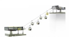 JC82499 - Remontée mécanique de couleur jaune et noir - PLANAI - avec 6 télécabine OMEGA V
