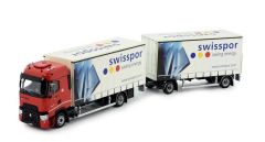 Camion porteur avec remorque bâchée du transporteur SWISSPOR - RENAULT T high 4x2
