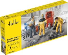 HEL82750 - Maquette à assembler et à peindre - Equipe de course avec accessoires