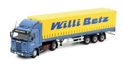 Camion avec remorque bâchée du transporteur Willi BETZ - SCANIA 143 4x2