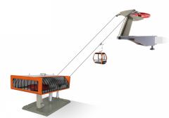 JC84380 - Remontée mécanique de couleur orange et grise avec 1 télécabine